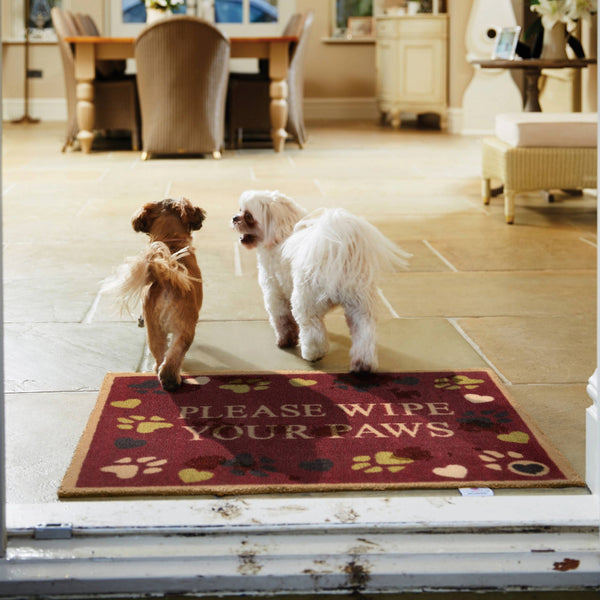 Wipe Your Paws Burgundy Doormat