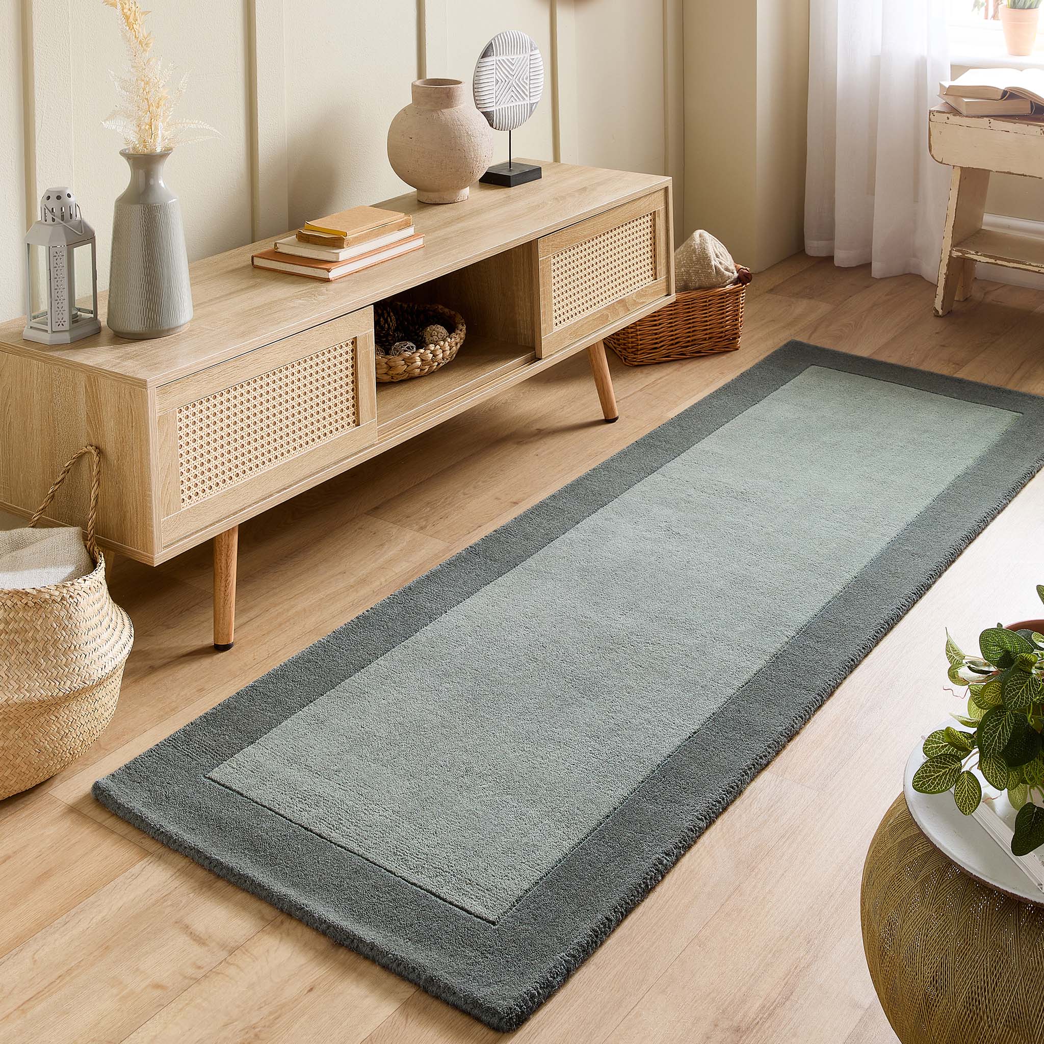 Borders Wool Runner Sage Green 3