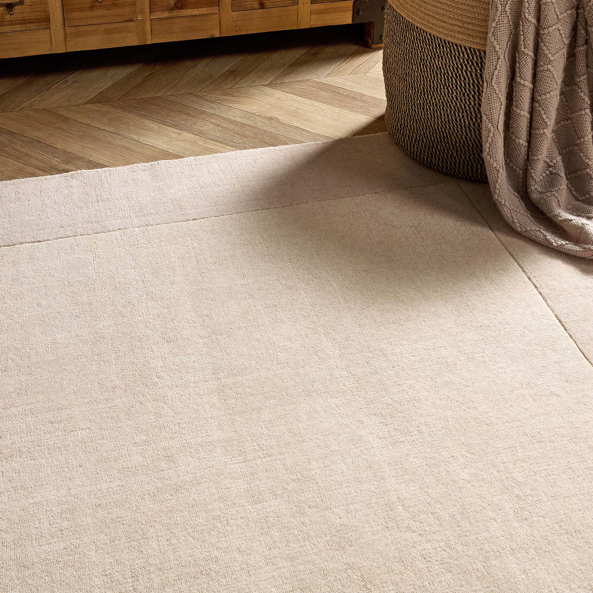 Natural Border Rug Borders Natural Wool Rug - Hug Rug