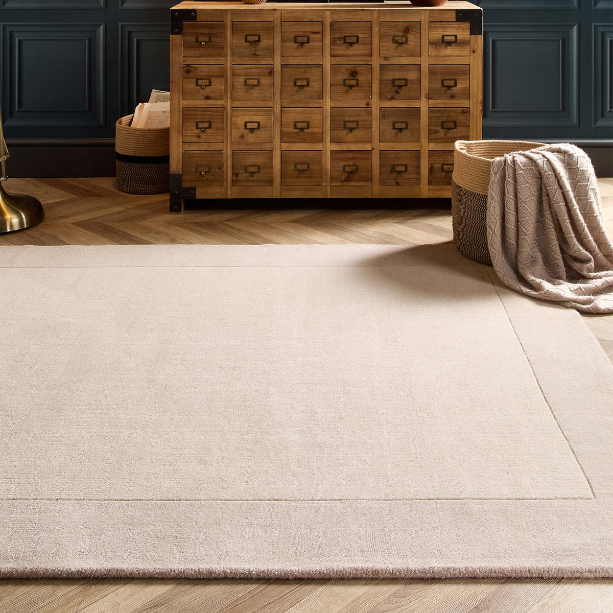 Natural Border Rug Borders Natural Wool Rug - Hug Rug