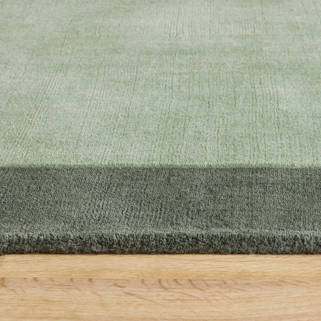 Borders Wool Rug Sage Green 4