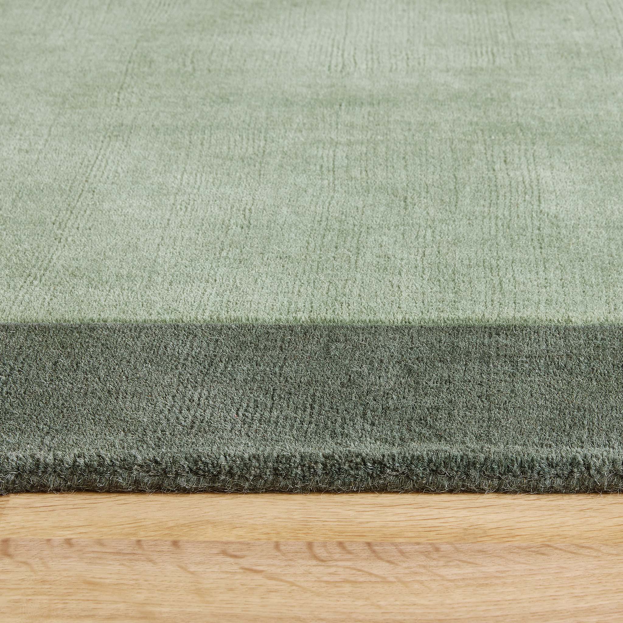 Borders Wool Rug Sage Green 4