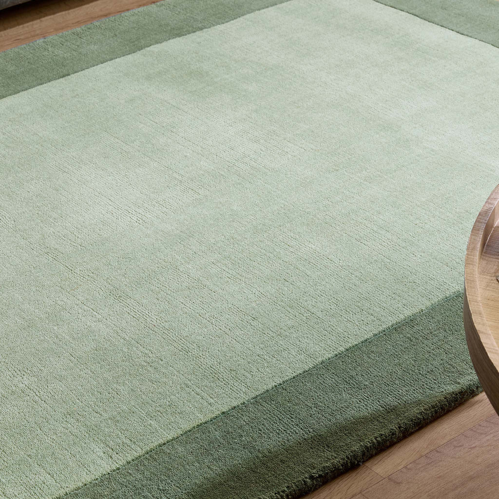 Borders Wool Rug Sage Green 5