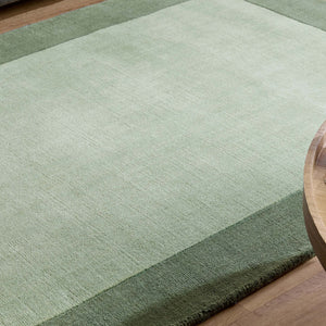 Borders Wool Rug Sage Green 5