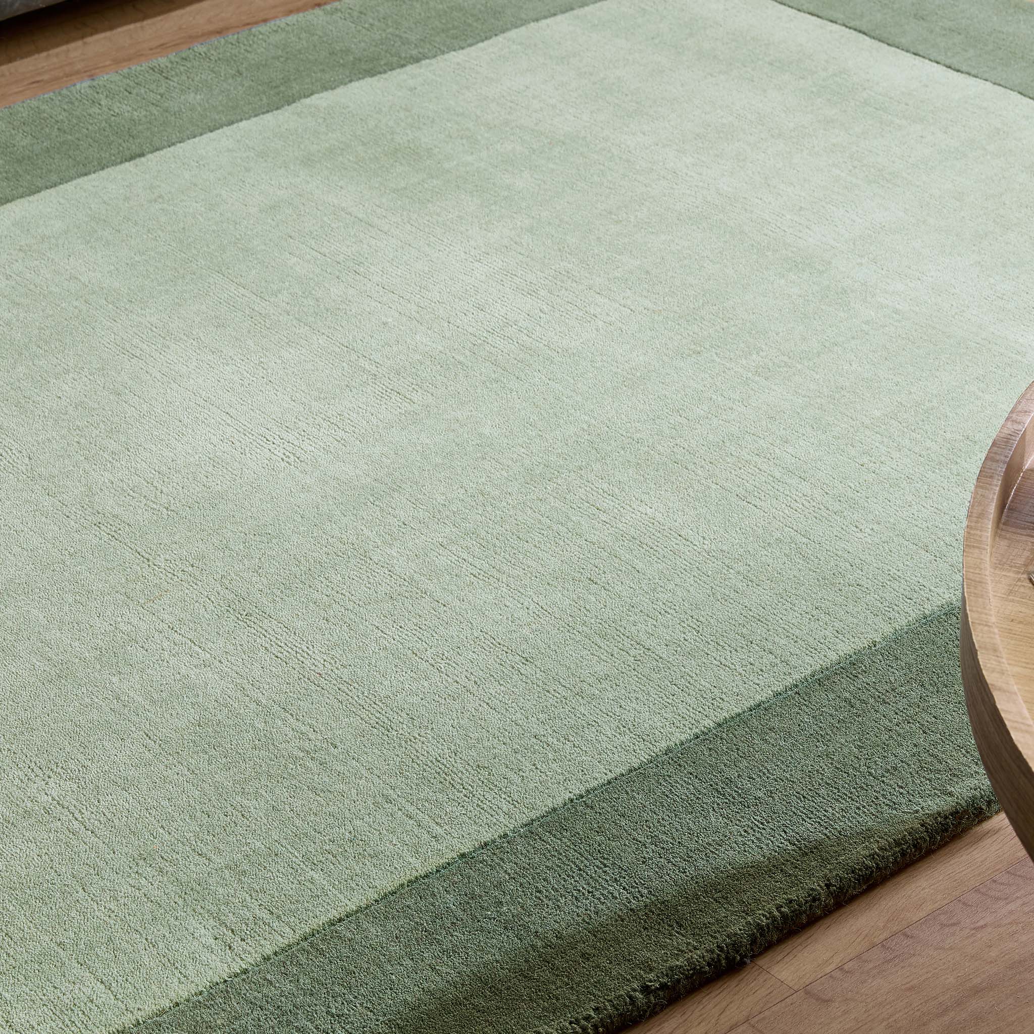 Borders Wool Rug Sage Green 5