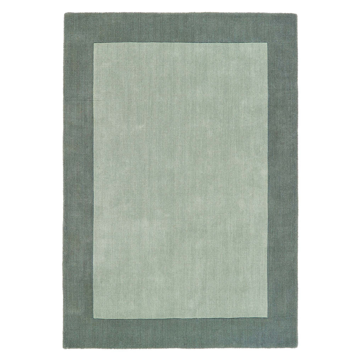 Borders Sage Green Wool Rug - Hug Rug
