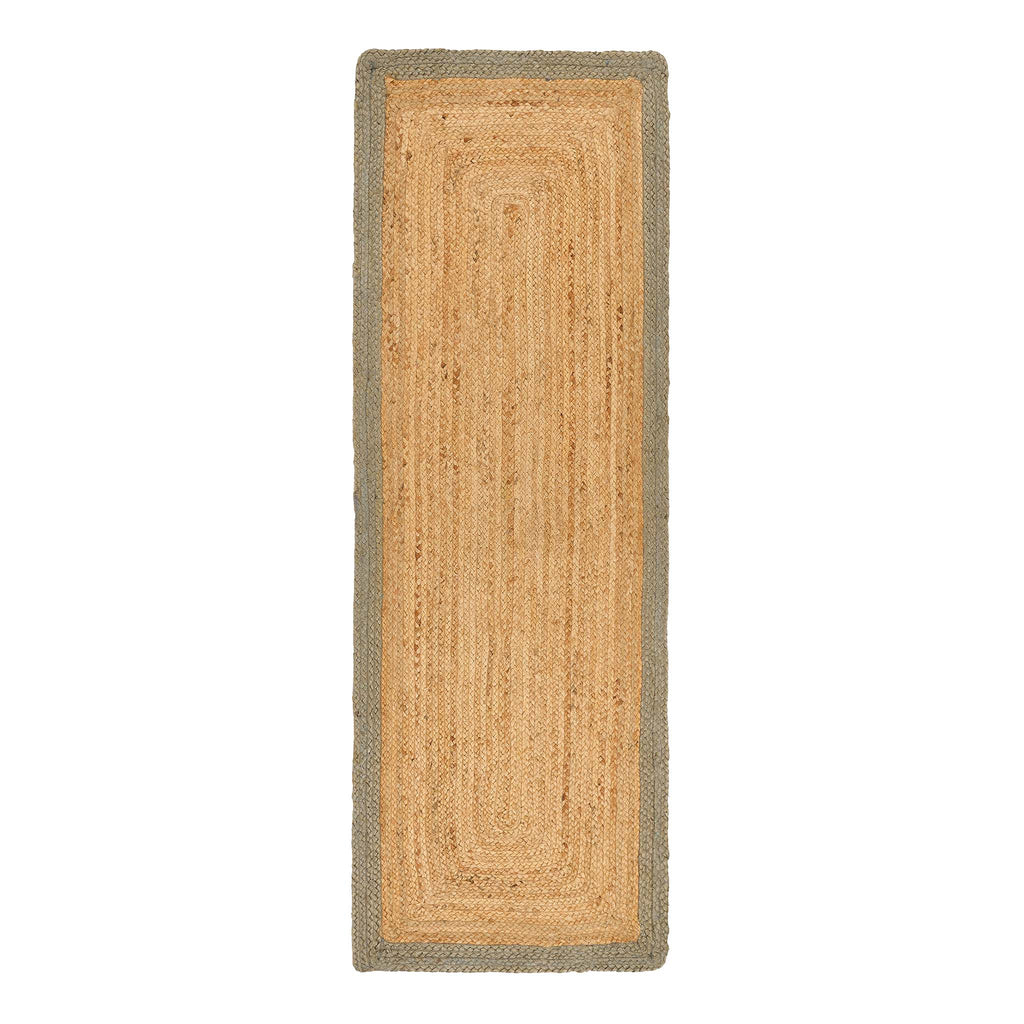 Jute Border Runner Sage Green 9