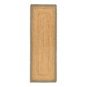 Jute Border Runner Sage Green 9