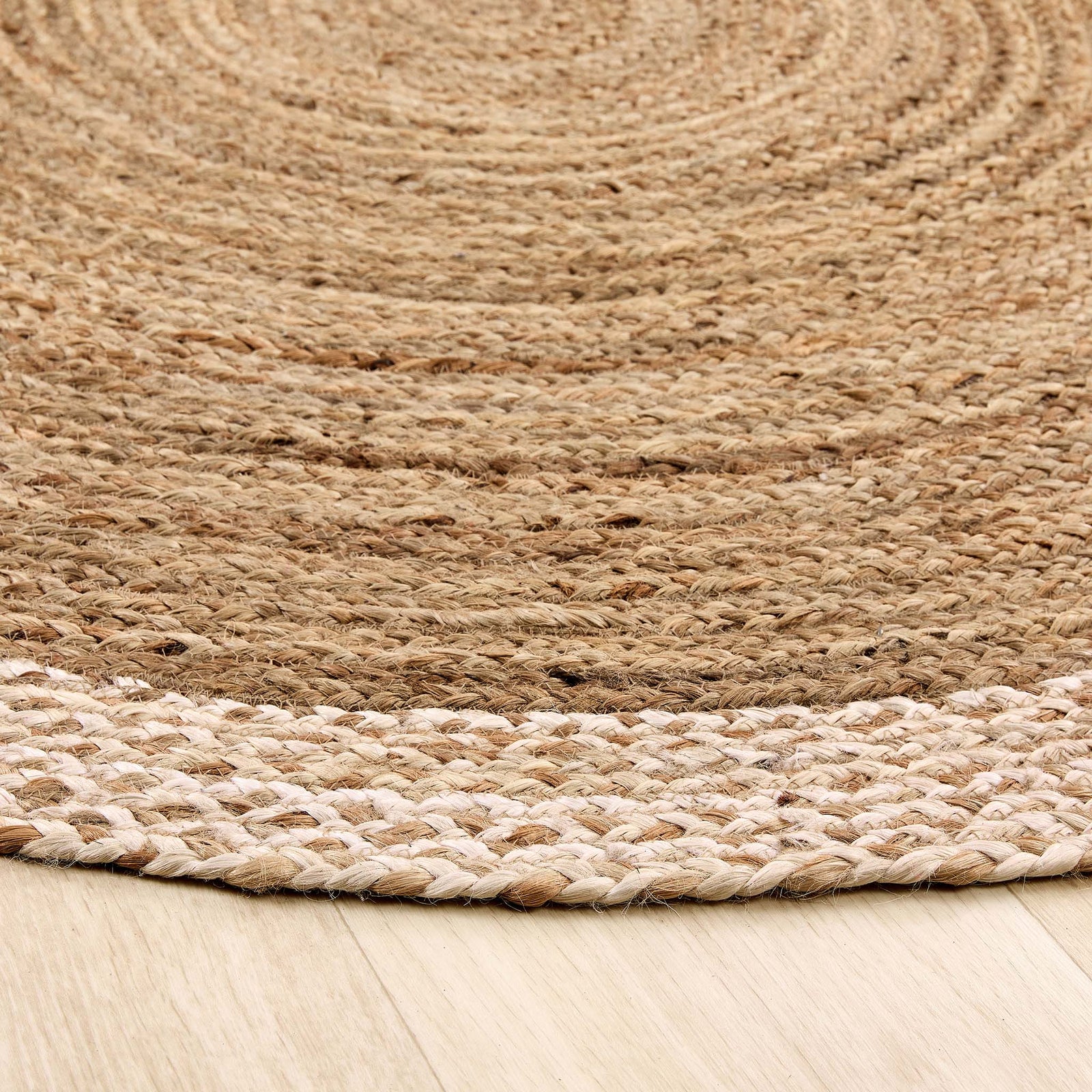 Jute Border Rug Natural White 3