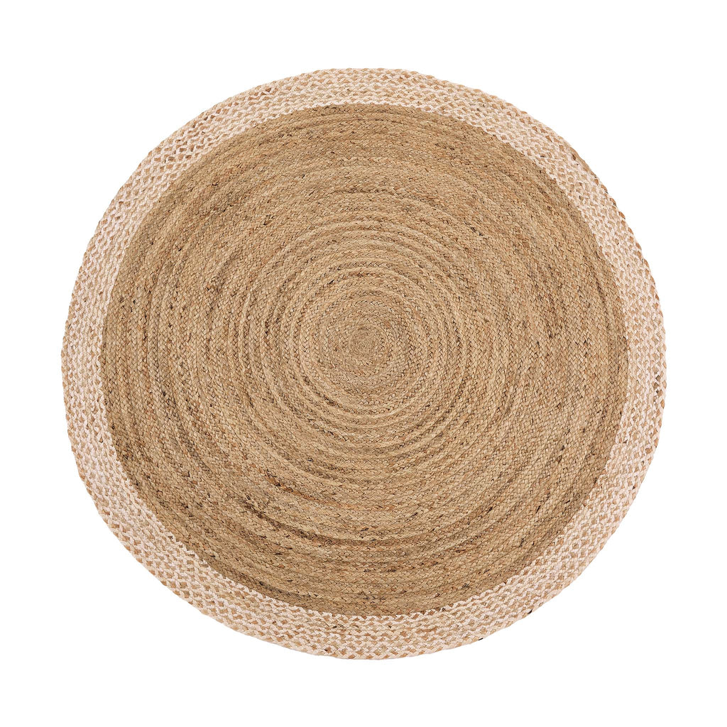 Jute Border Rug Natural White 10