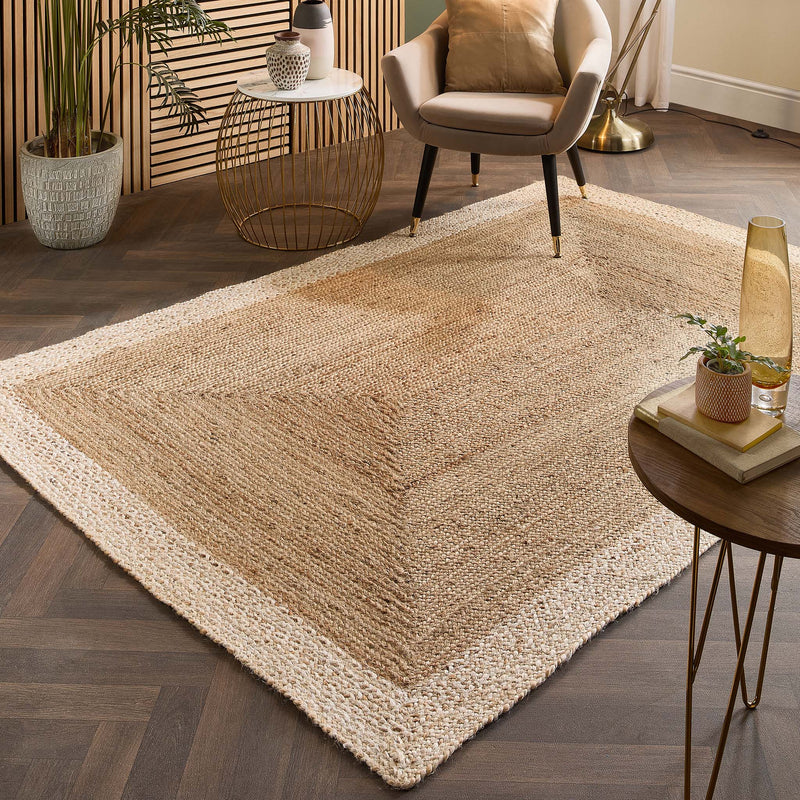 Jute Border Rug Natural White 2