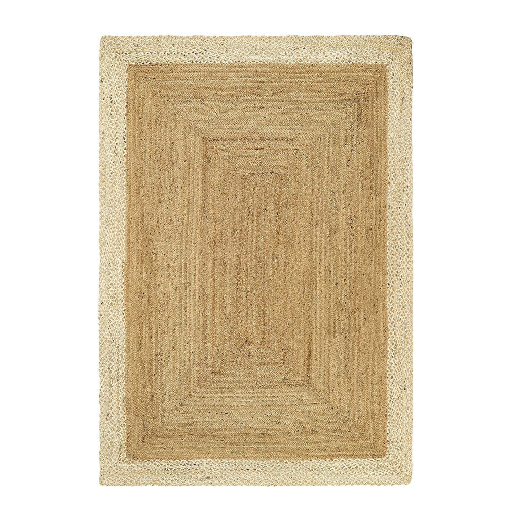 Bordered Jute Rug Natural White Border Jute Rug - Hug Rug