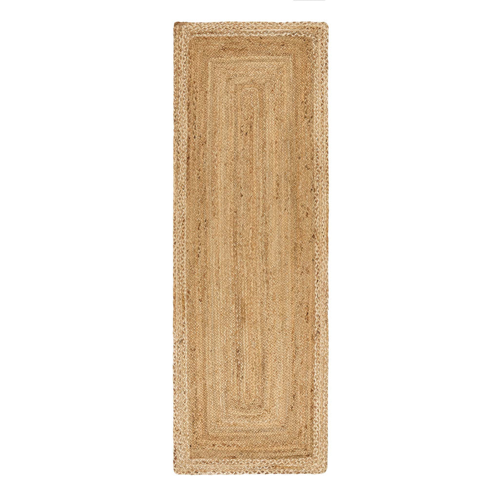 Border Rug Runner Natural White Border Jute Runner | Natural Runner | Hug Rug