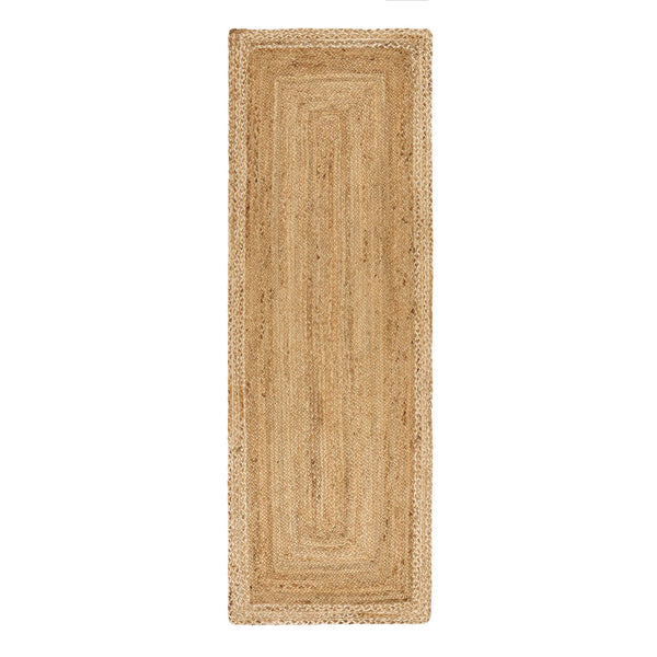 Jute Border Runner Natural White 9