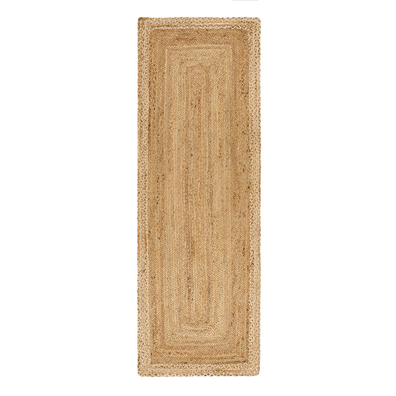 Jute Border Runner Natural White 9