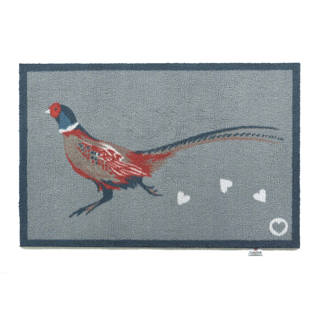 Pheasant 1 Grey Washable Doormat 7