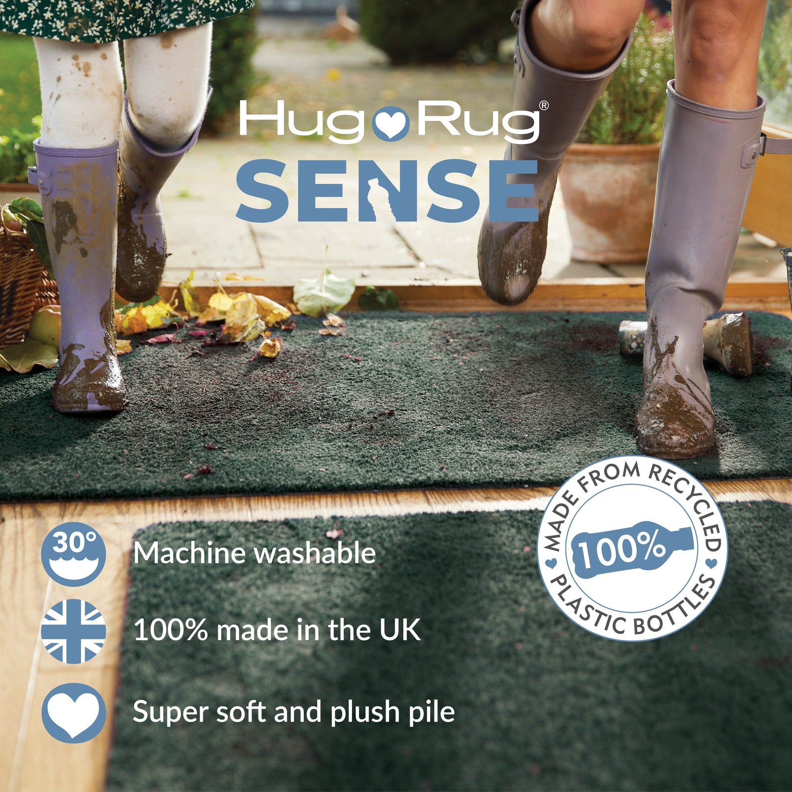 Sense Pumice Stone Doormat made from 100% recycled content, fully machine washable.