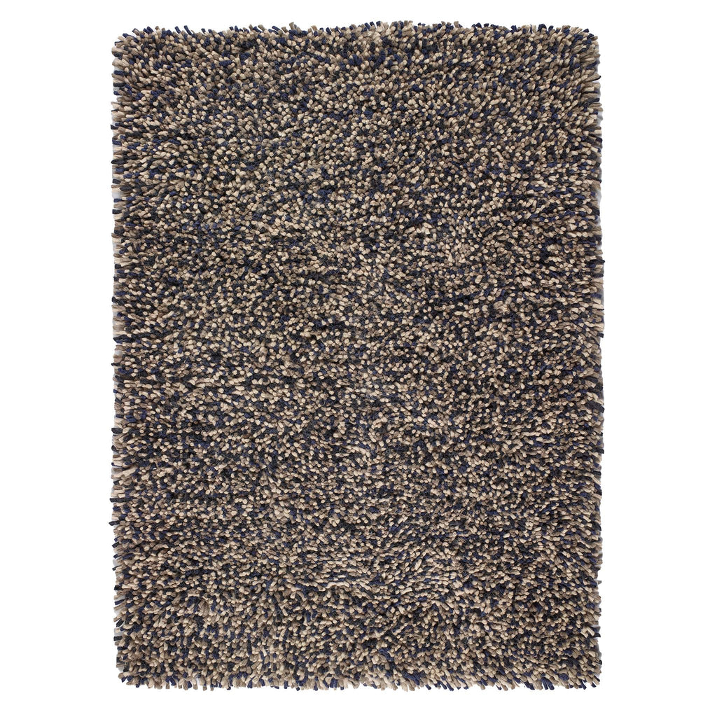 Rocks Shaggy Wool Rug Navy 1