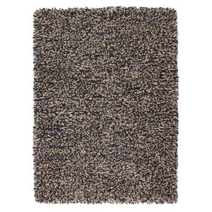 Rocks Shaggy Wool Rug Navy 1