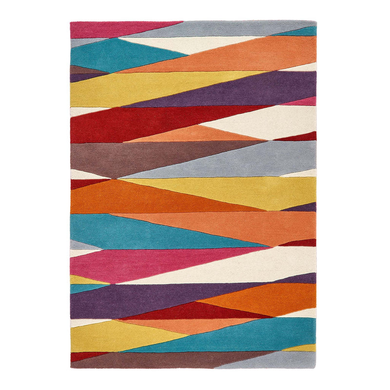Shard Multi Rug made from 100% wool, featuring a geometric design.  