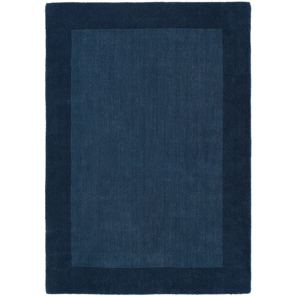 Borders Wool Rug Navy 1