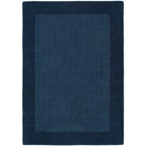 Borders Wool Rug Navy 1