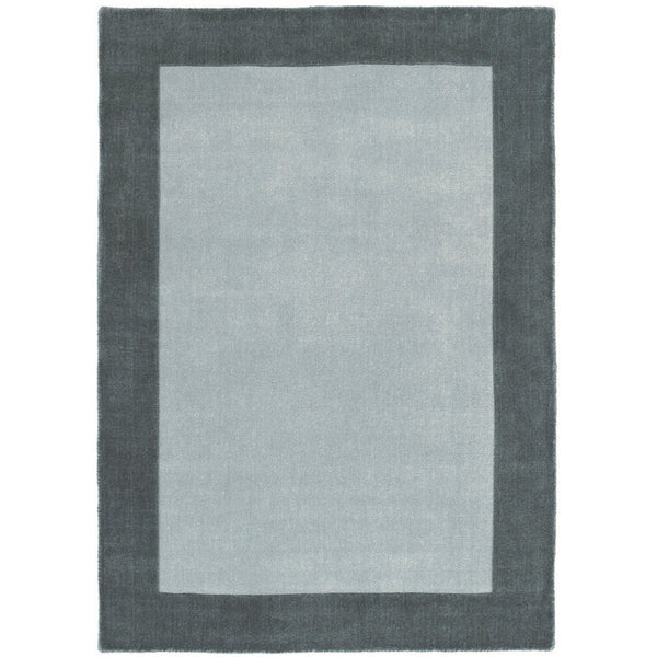 Borders Wool Rug Grey 1