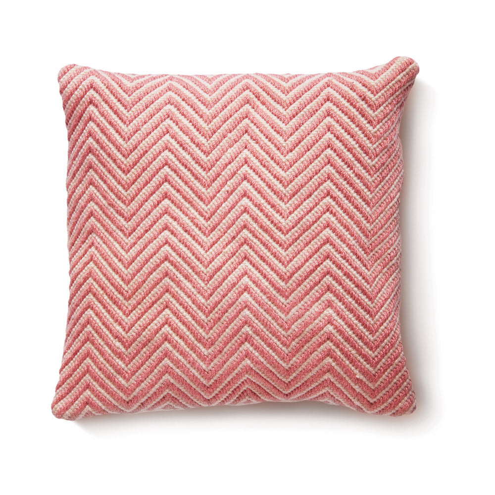 Herringbone Cushion Coral Pink 1