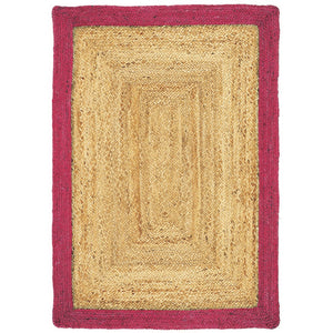 Jute Border Rug Raspberry 1