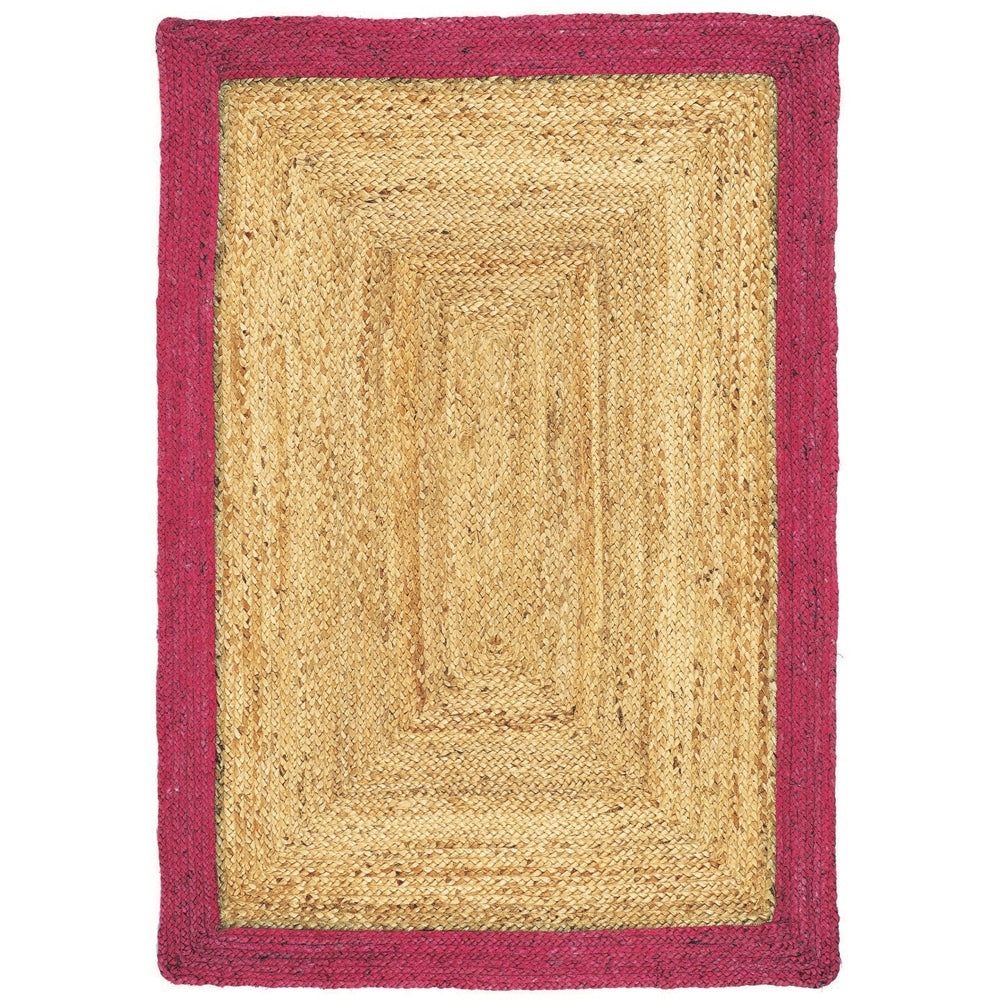 Jute Border Rug Raspberry 1