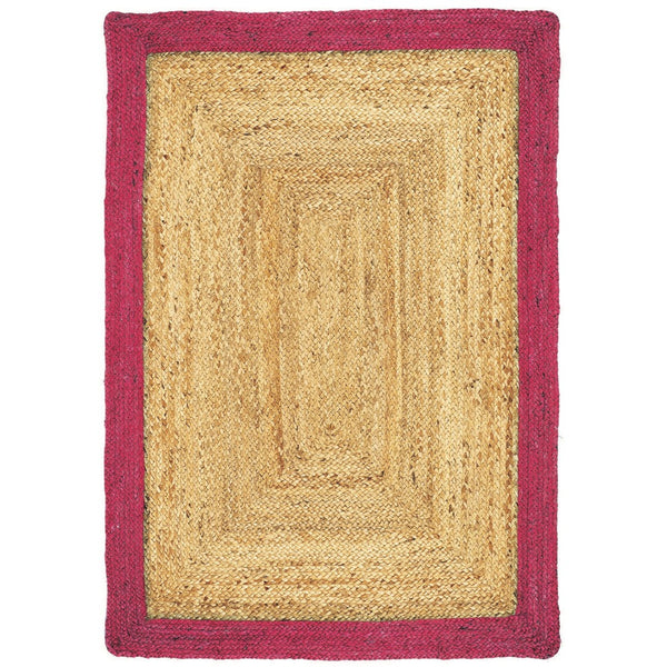 Jute Border Rug Raspberry 1