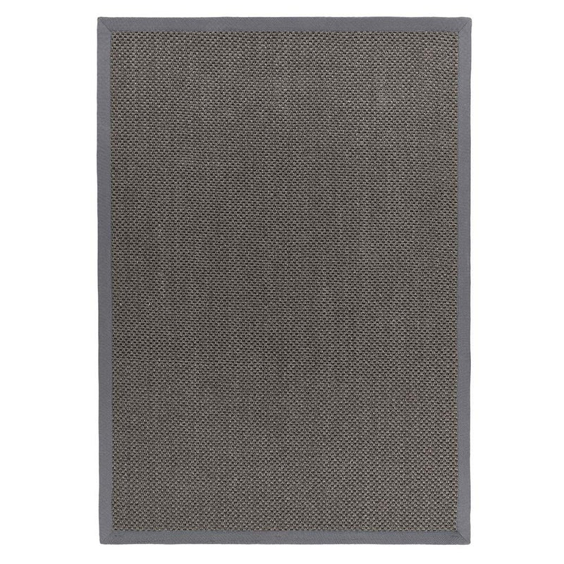 Sisal Grey with Dark Grey Border Rug made from 100% sisal in a solid grey. 